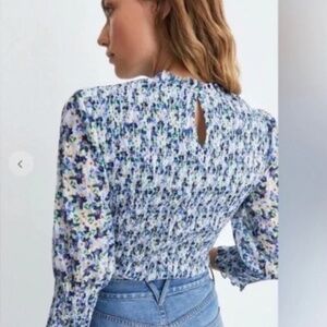 Veronica Beard Kali Floral Smocked Top Size 0